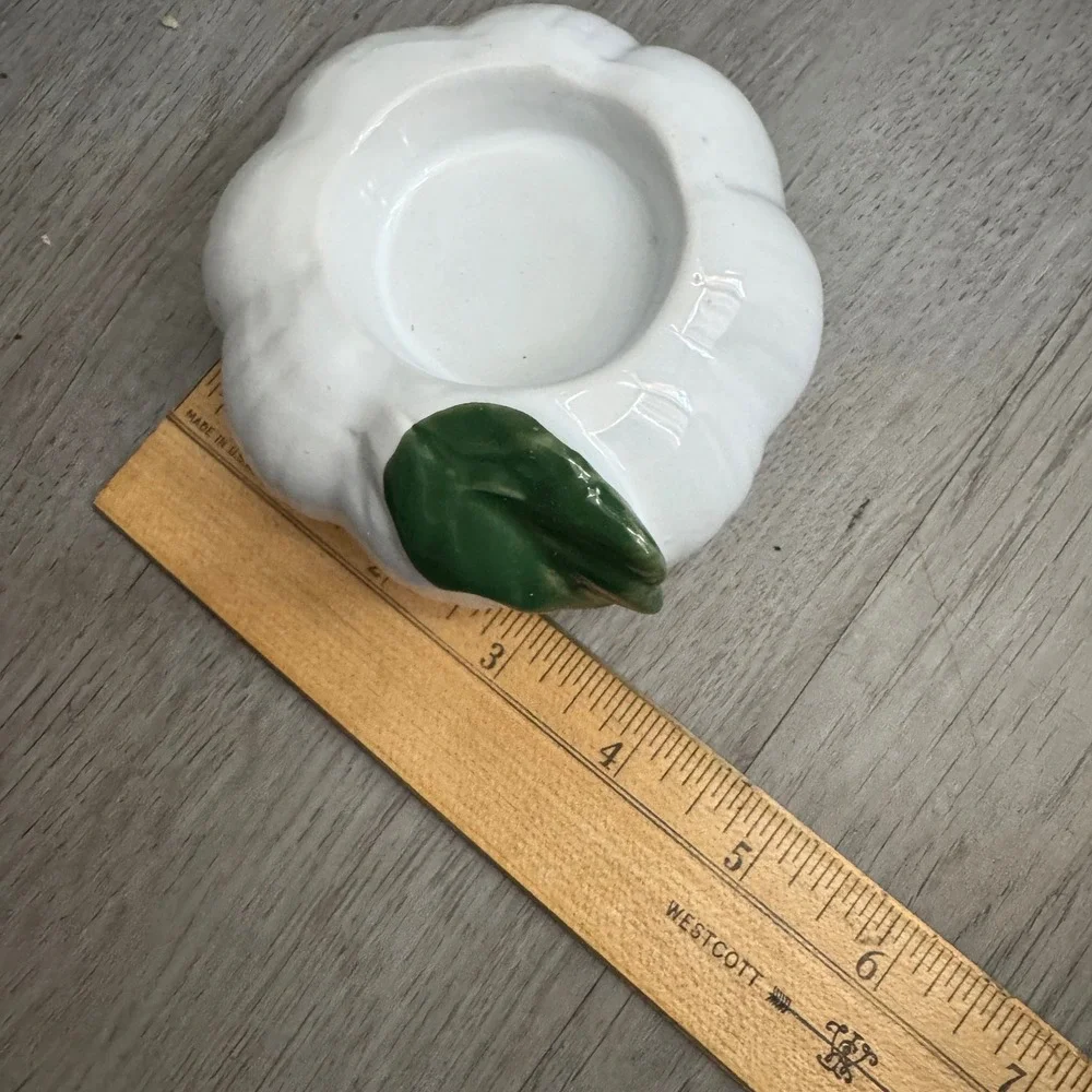 Ceramic White Pumpkin Candle Holder Unique Decor Accent Piece‎ Farmhouse Style